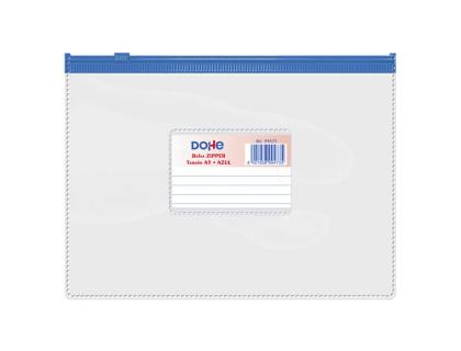 CARPETA DOSSIER DOHE PVC 150 MC CIERRE ZIPPER DIN A5 APAISADO AZUL