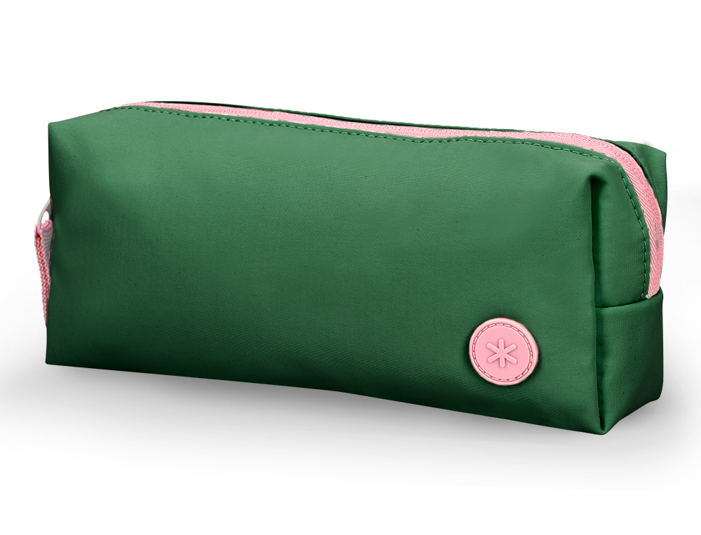 ESTUCHE PORTATODO ANTARTIK BASIC PACK 1 COMPARTIMENTO VERDE COMPAÑERO MOCHILA 80X55X210 MM
