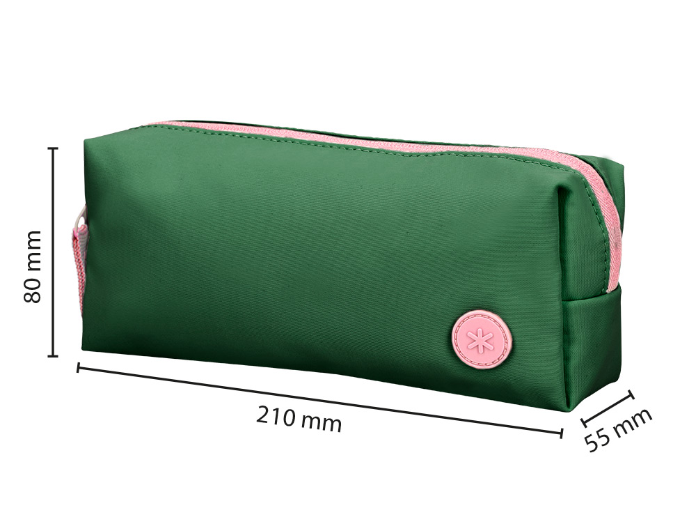 ESTUCHE PORTATODO ANTARTIK BASIC PACK 1 COMPARTIMENTO VERDE COMPAÑERO MOCHILA 80X55X210 MM