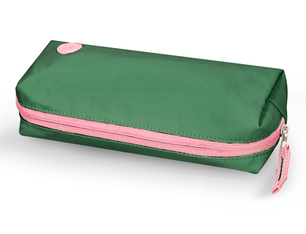 ESTUCHE PORTATODO ANTARTIK BASIC PACK 1 COMPARTIMENTO VERDE COMPAÑERO MOCHILA 80X55X210 MM