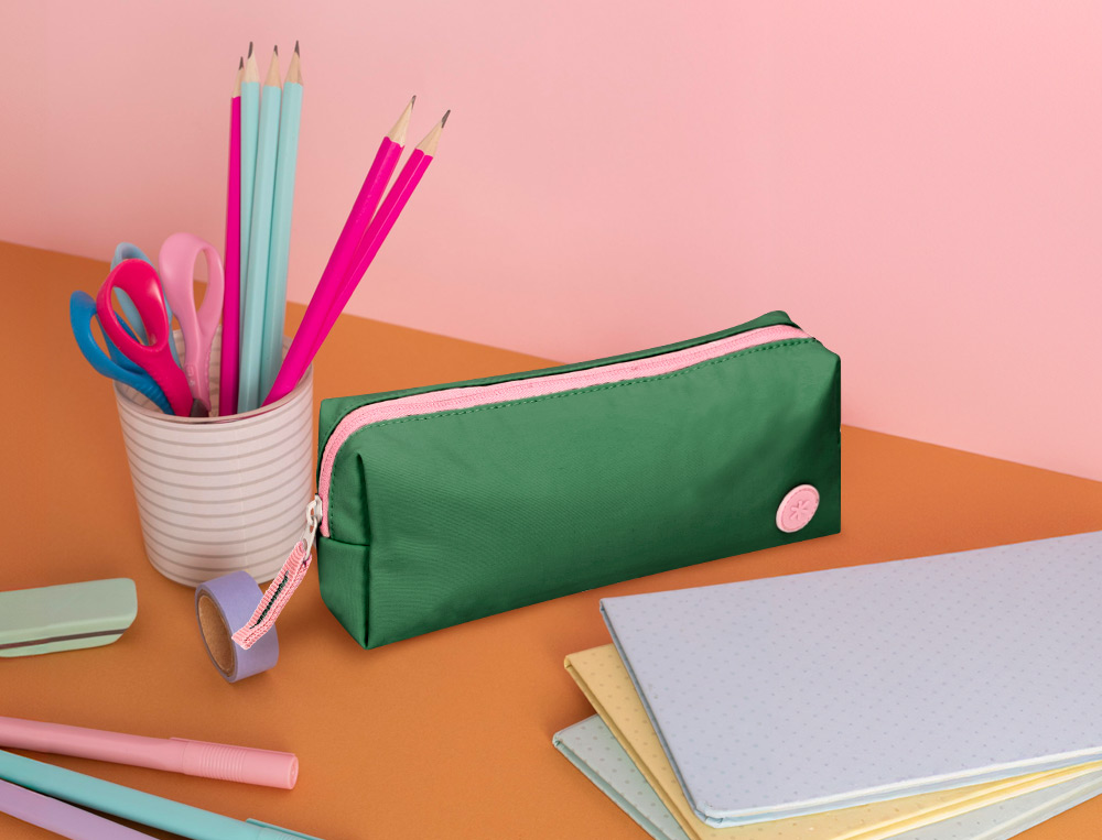 ESTUCHE PORTATODO ANTARTIK BASIC PACK 1 COMPARTIMENTO VERDE COMPAÑERO MOCHILA 80X55X210 MM