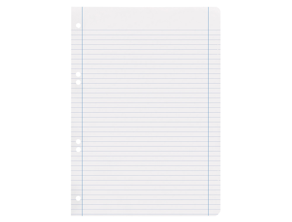 RECAMBIO LIDERPAPEL A5 100 H 100G/M2 HORIZONTAL DOBLE MARGEN 6 TALADROS