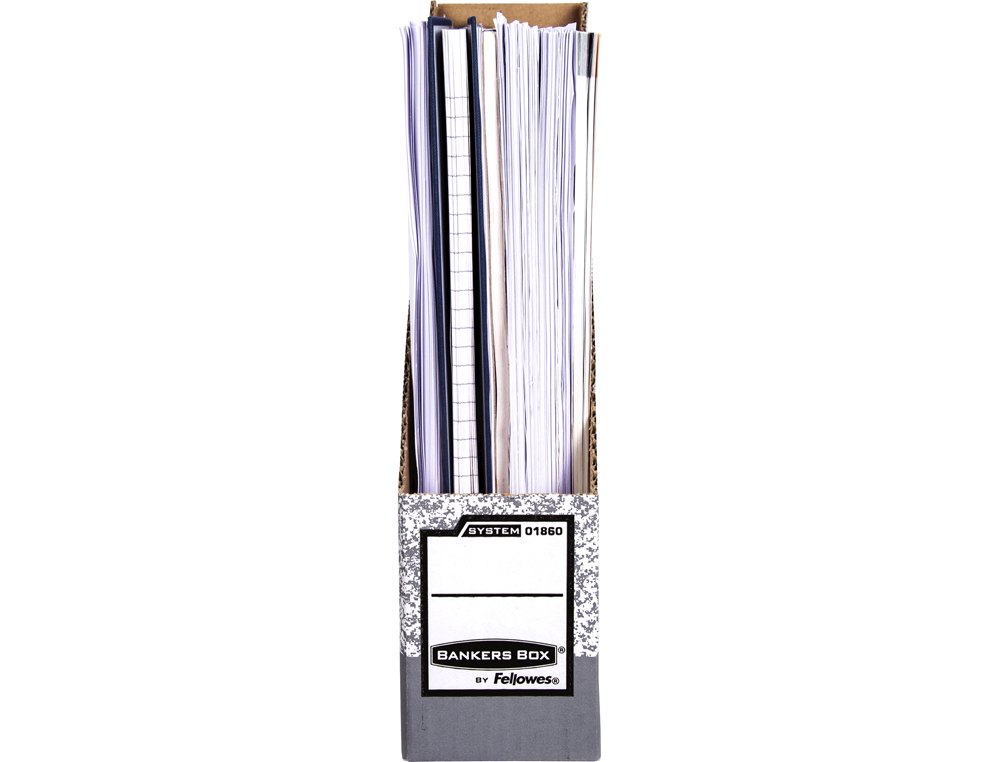 REVISTERO BANKERS BOX CARTON RECICLADO FSC DIN A4 LOMO 80 MM GRIS PACK DE 10 UNIDADES