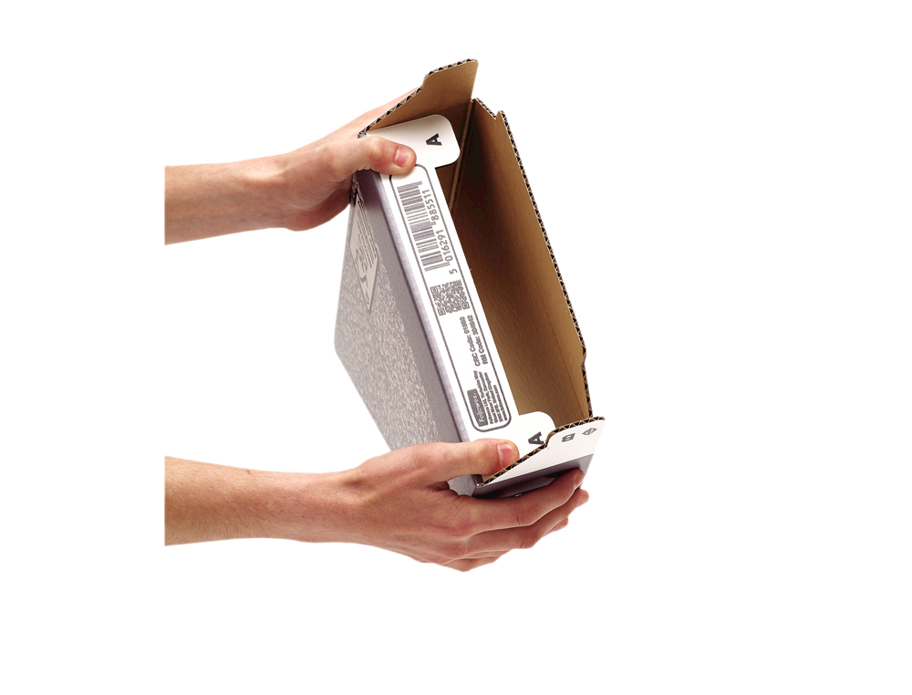 REVISTERO BANKERS BOX CARTON RECICLADO FSC DIN A4 LOMO 80 MM GRIS PACK DE 10 UNIDADES